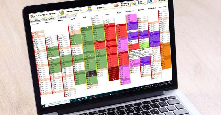 Un calendrier des réservations pour chacunes de vos locations de vacances